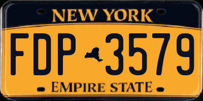 NY license plate FDP3579