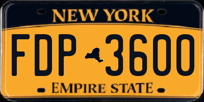 NY license plate FDP3600