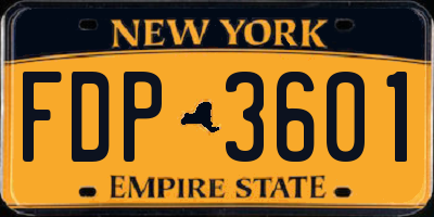 NY license plate FDP3601
