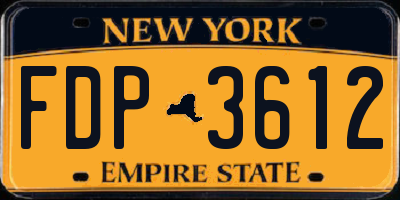 NY license plate FDP3612