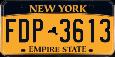NY license plate FDP3613