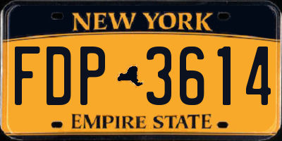NY license plate FDP3614