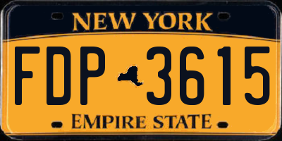 NY license plate FDP3615