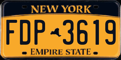 NY license plate FDP3619