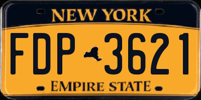 NY license plate FDP3621