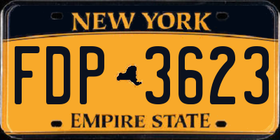 NY license plate FDP3623