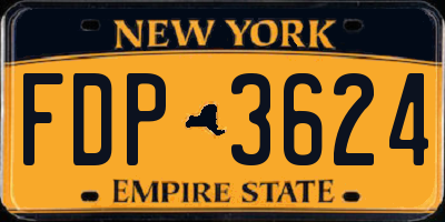 NY license plate FDP3624