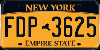 NY license plate FDP3625