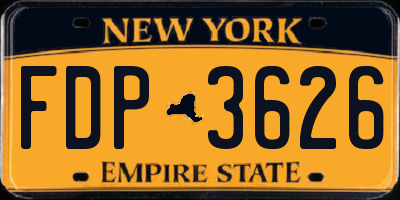 NY license plate FDP3626