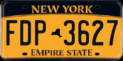 NY license plate FDP3627