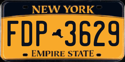 NY license plate FDP3629