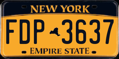 NY license plate FDP3637