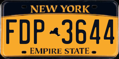 NY license plate FDP3644