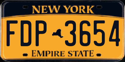 NY license plate FDP3654