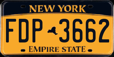 NY license plate FDP3662