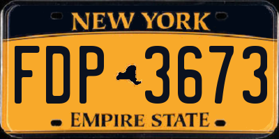 NY license plate FDP3673