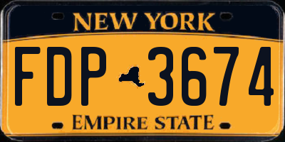NY license plate FDP3674