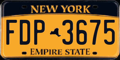 NY license plate FDP3675