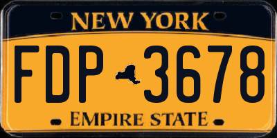NY license plate FDP3678