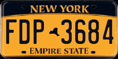 NY license plate FDP3684