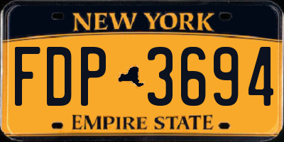 NY license plate FDP3694