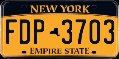 NY license plate FDP3703