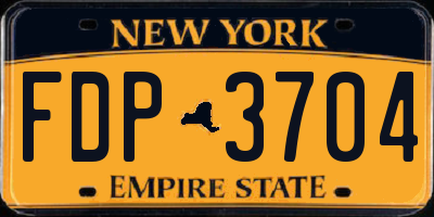 NY license plate FDP3704