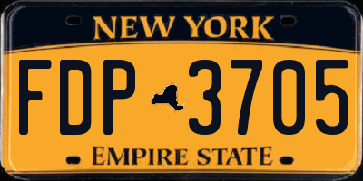 NY license plate FDP3705