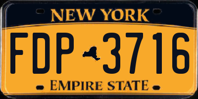 NY license plate FDP3716