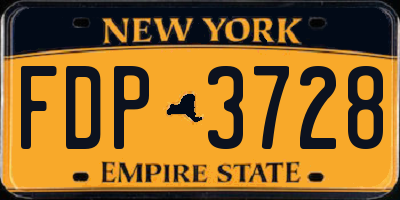 NY license plate FDP3728