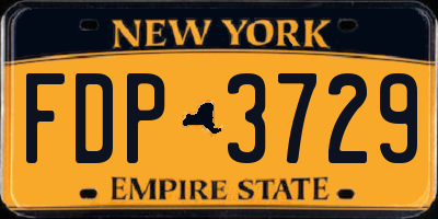 NY license plate FDP3729