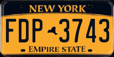 NY license plate FDP3743