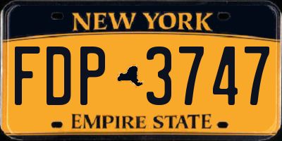 NY license plate FDP3747