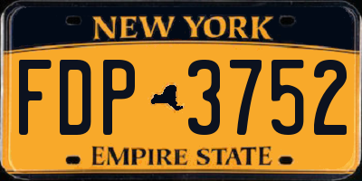 NY license plate FDP3752