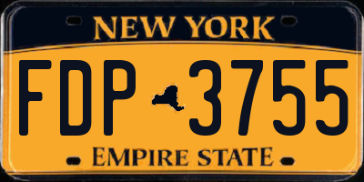 NY license plate FDP3755