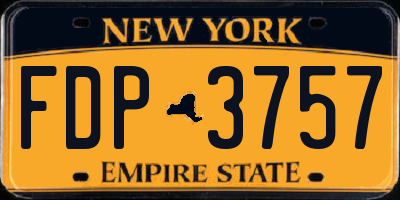 NY license plate FDP3757