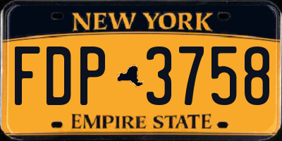 NY license plate FDP3758