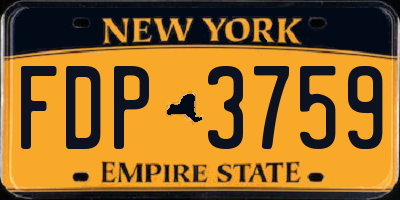 NY license plate FDP3759