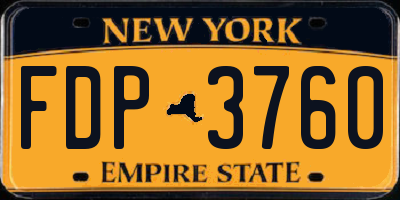 NY license plate FDP3760