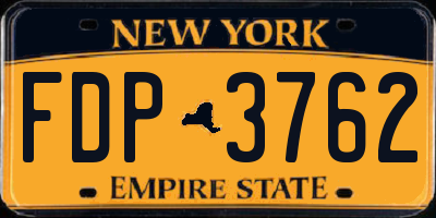 NY license plate FDP3762