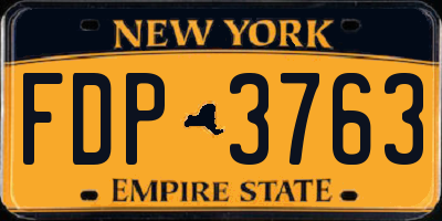 NY license plate FDP3763