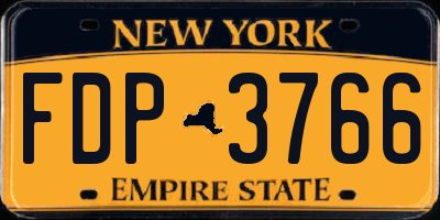NY license plate FDP3766