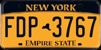 NY license plate FDP3767