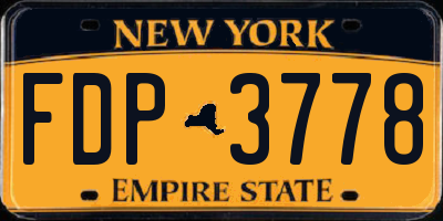 NY license plate FDP3778