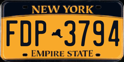 NY license plate FDP3794
