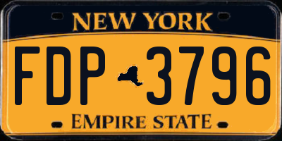 NY license plate FDP3796