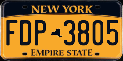 NY license plate FDP3805