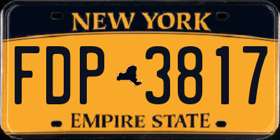 NY license plate FDP3817