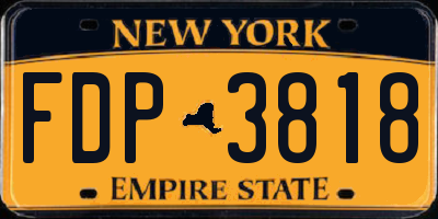 NY license plate FDP3818