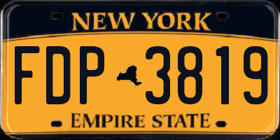 NY license plate FDP3819